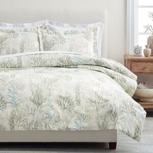 Pottery Barn Coral Percale Duvet Cover King